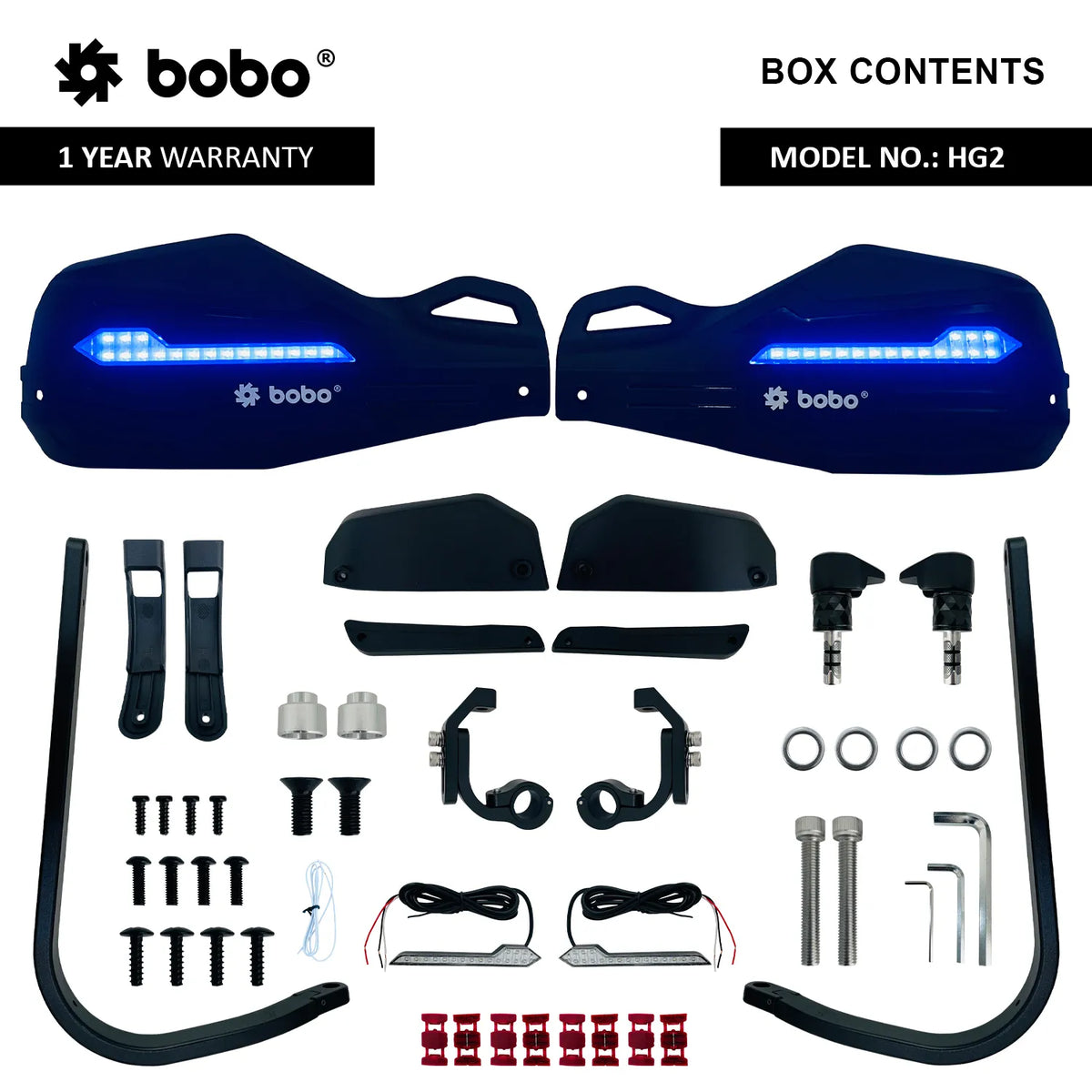 BOBO HG2 Heavy-Duty Motorcycle Hand Guard for Wind Protection and Brake Clutch Lever Protection