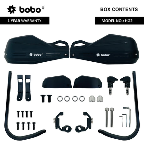 BOBO HG2 Heavy-Duty Motorcycle Hand Guard for Wind Protection and Brake Clutch Lever Protection