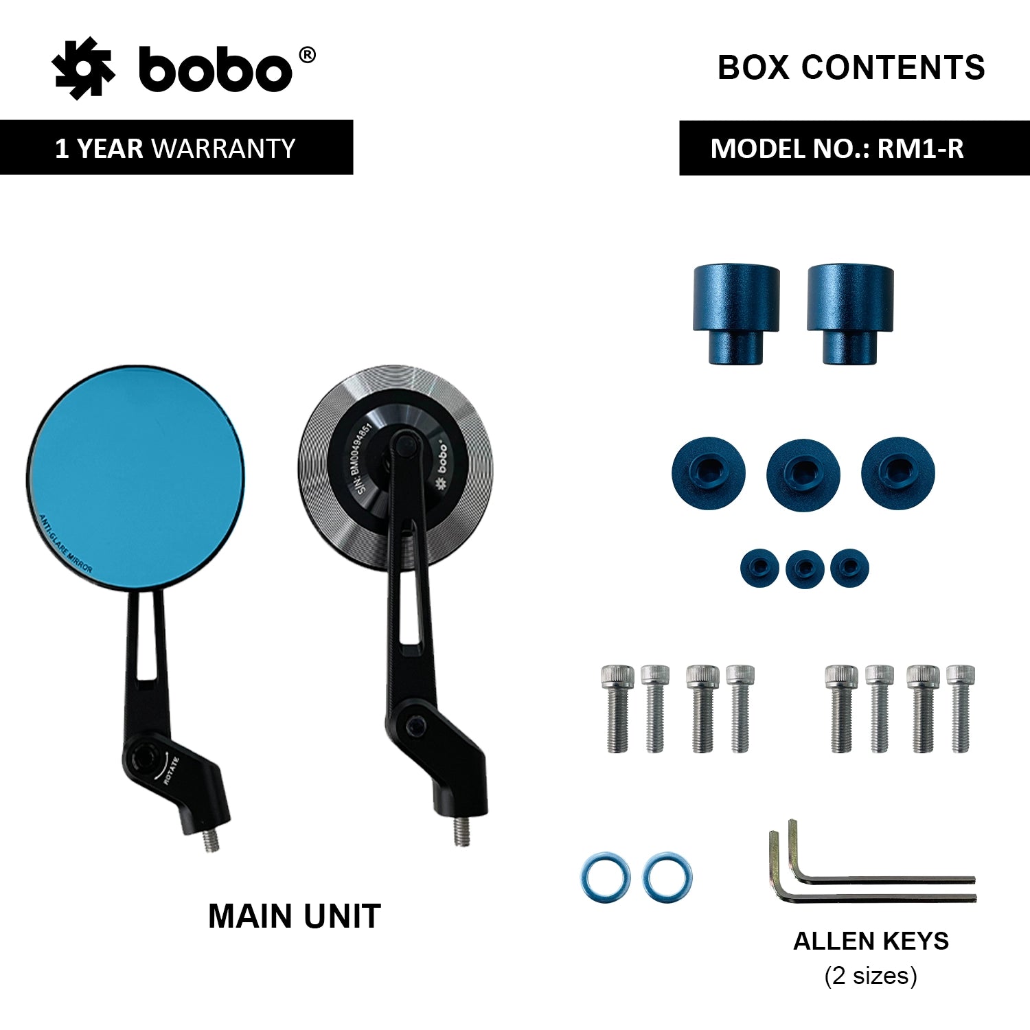 BOBO RM1-R motorcycle rear view mirror