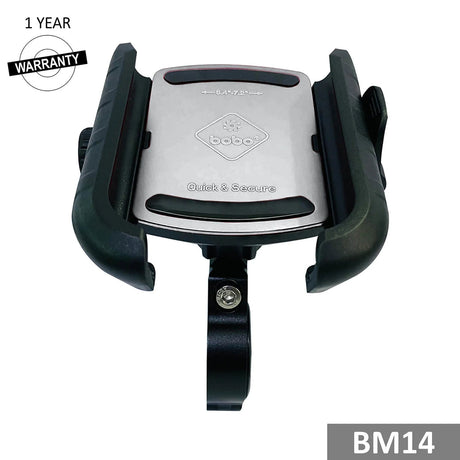 BOBO BM14 quick release bike phone holder mounted on motorcycle handlebar