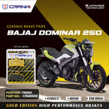 CRANK1 Ceramic Front Brake Pads CRM8609 for Bajaj Dominar 250 HH Rated Motorcycle Brake Pads