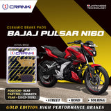 CRANK1 CRM4174 ceramic rear brake pads for Bajaj Pulsar N160 2022-2025