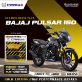 CRANK1 Ceramic Front Brake Pads CRM479 for Bajaj Pulsar 150 (2022-2023) HH Rated Motorcycle Disc Brake Pads