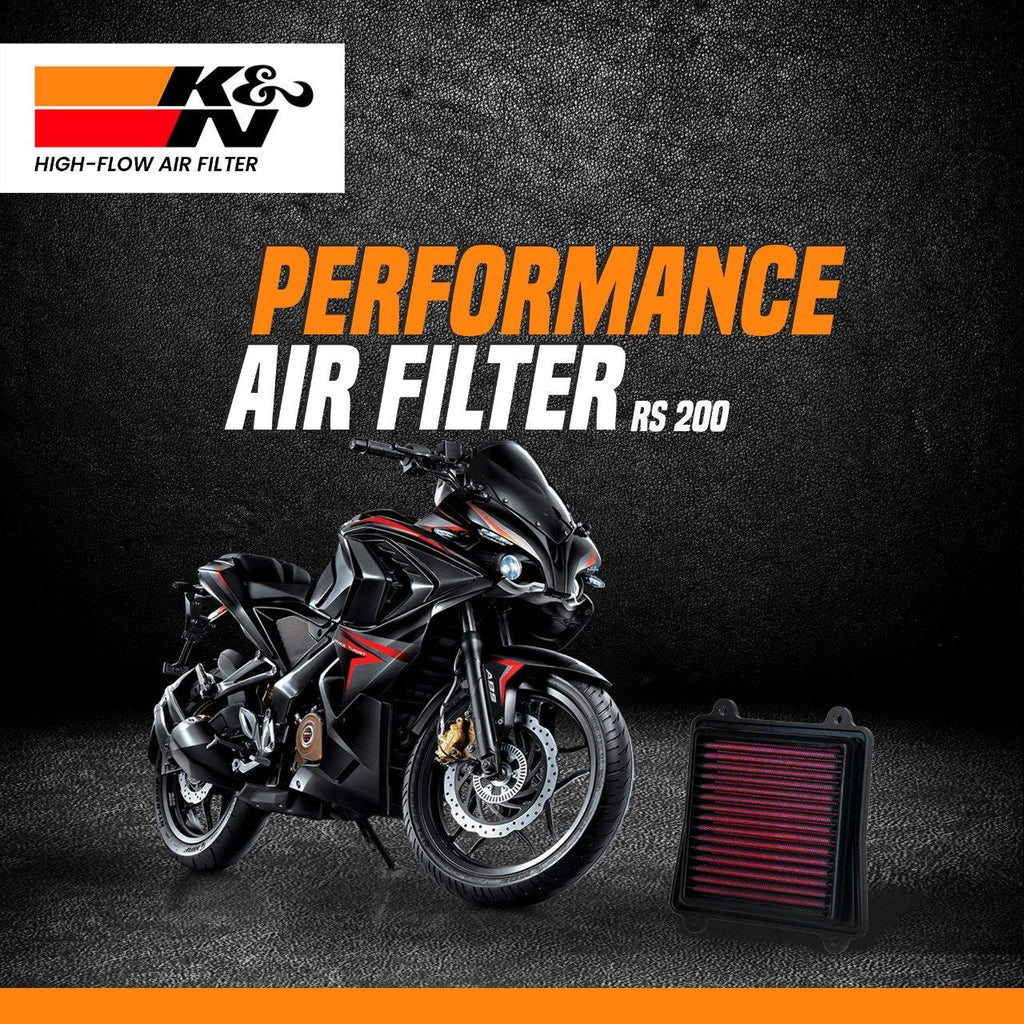 K&N air filter Bajaj Pulsar RS200 performance upgrade