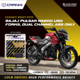 CRANK1 Ceramic Rear Brake Pads CRM4174 for Bajaj Pulsar NS200 USD Fork Dual Channel ABS 2023-2025 HH Rated Disc Brake Pads