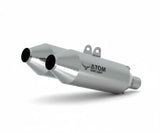 Barrel Atom 2.0 mirror polished stainless steel exhaust for Royal Enfield Interceptor 650 and Continental GT 650