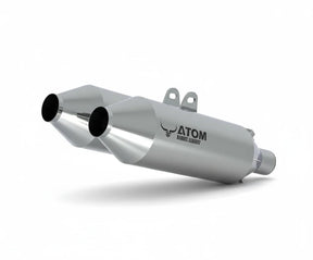 Barrel Atom 2.0 mirror polished stainless steel exhaust for Royal Enfield Interceptor 650 and Continental GT 650