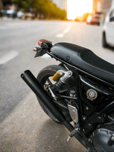 Barrel Exhaust-10 Bass Master black stainless steel exhaust for Royal Enfield Interceptor 650 and Continental GT 650