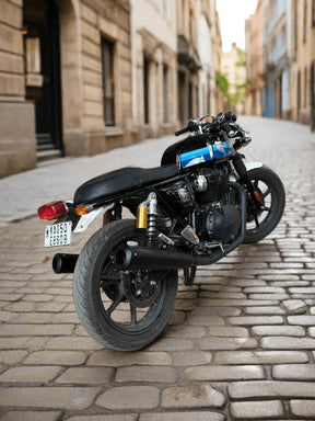 Barrel Exhaust-10 Bass Master black stainless steel exhaust for Royal Enfield Interceptor 650 and Continental GT 650