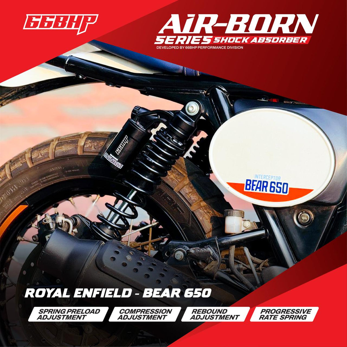 66BHP Air Born Suspension for Royal Enfield Bear 650