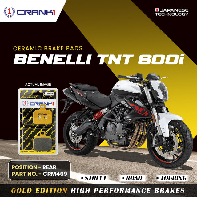 CRANK1 Ceramic Rear Brake Pads CRM469 for Benelli TNT 600i HH Rated Disc Brake Pads