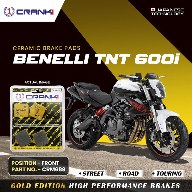 CRANK1 Ceramic Front Brake Pads CRM689 for Benelli TNT 600i HH Rated Motorcycle Brake Pads 2 Sets