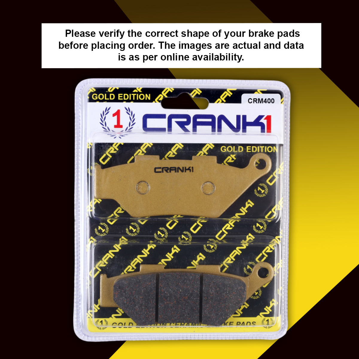 CRANK1 Ceramic Front Brake Pads CRM400 for Benelli TRK 502 X (2022) HH Rated Dual Disc Brake Pads (2 Sets)