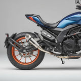 Barrel Outlaw slip on exhaust with mid pipe for Benelli 502C stainless steel performance motorcycle exhaust