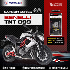 CRANK1 CFB662 carbon rear brake pads for Benelli TNT 899 2017-2019