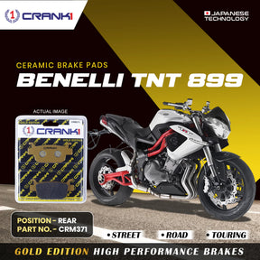 CRANK1 CRM371 ceramic rear brake pads for Benelli TNT 899 motorcycle
