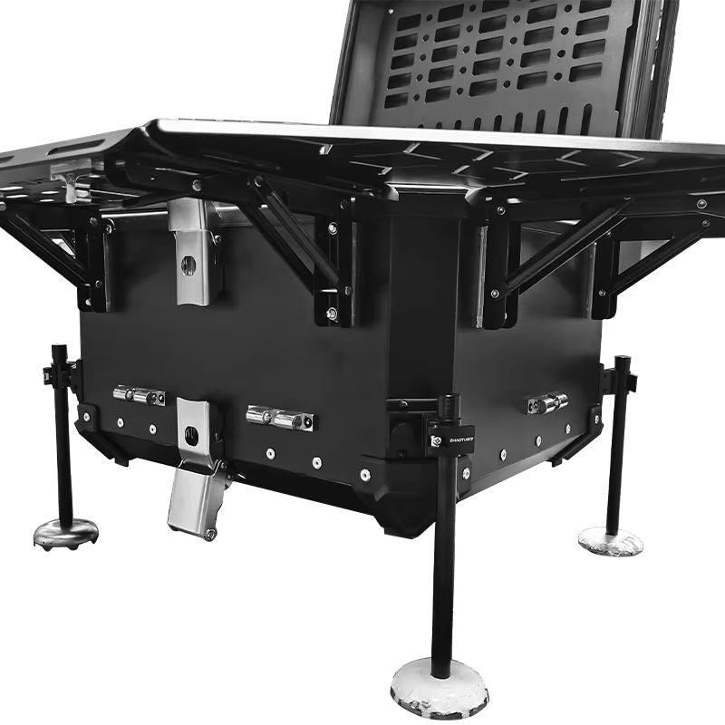 LGP 55L black motorcycle top box with backrest

