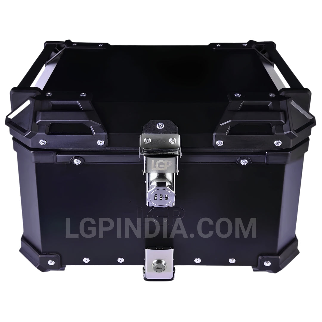 LGP 45L aluminum motorcycle top case black rear view

