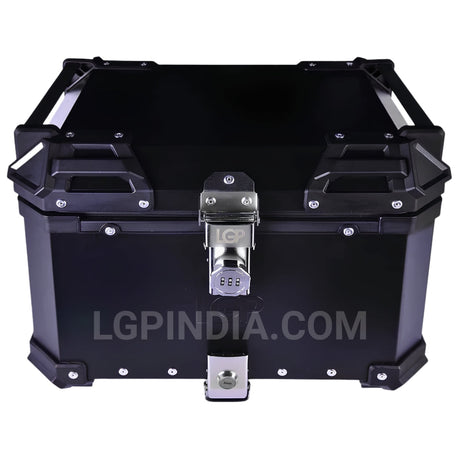 LGP 45L aluminum motorcycle top case black rear view

