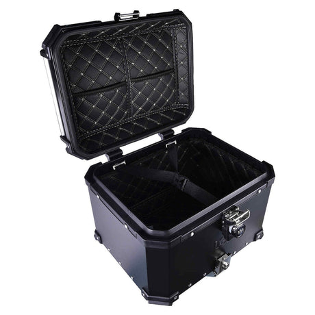 LGP 45L aluminum motorcycle top case black rear view

