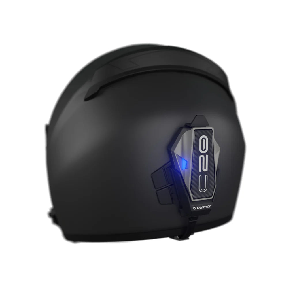 BluArmor C20 mesh helmet intercom with HD speakers and ClickDock mounting