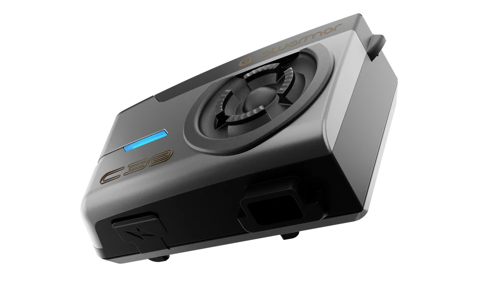 BluArmor C30 mesh helmet intercom with Tuned by BLU signature sound speakers