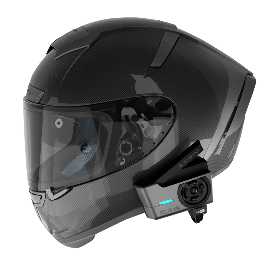 BluArmor C30 mesh helmet intercom with Tuned by BLU signature sound speakers