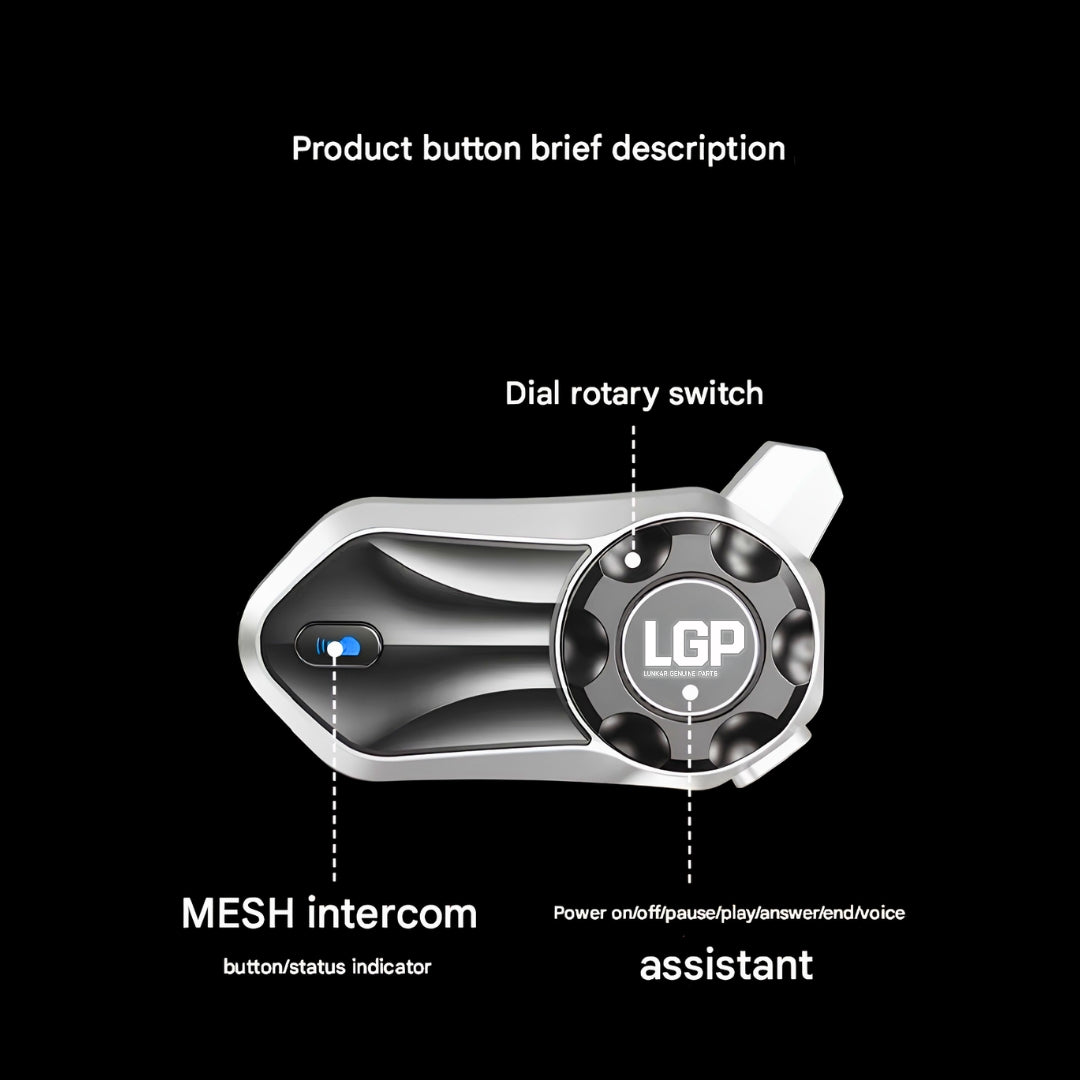 LGP X30 Pro Bluetooth mesh motorcycle intercom black and silver

