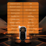 LGP X30 Pro Bluetooth mesh motorcycle intercom black and silver

