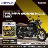 CRANK1 Ceramic Rear Brake Pads for Triumph Bonneville T120 | HH Rated High Performance Disc Brake Pads | CRM043/2