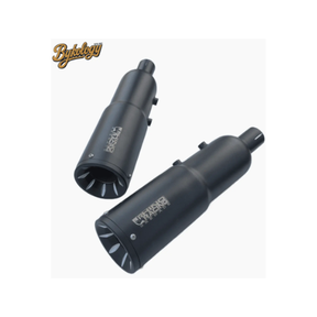 Rhino Racing Grenade chrome stainless steel performance exhaust for Royal Enfield Shotgun 650 with CNC billet end caps