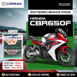 CRANK1 CB694 Sintered Rear Brake Pads for Honda CBR650F (2014-2018) LEGUNDARY Custom