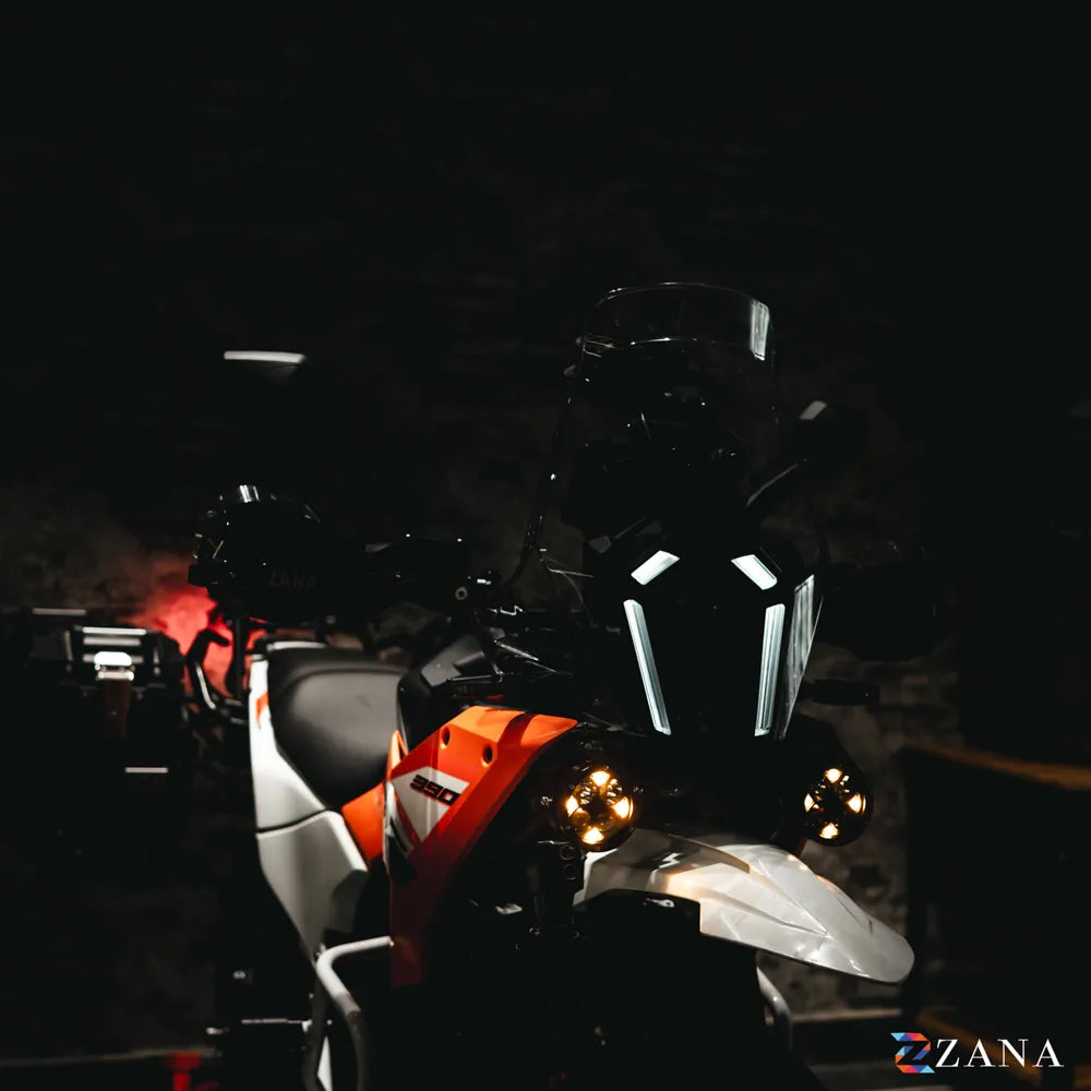 ZANA DRL-R40 Silver Series LED Fog Lights for KTM Motorcycles with OSRAM LEDs, Wireless Controller and 320m Beam Throw | Legendary Custom