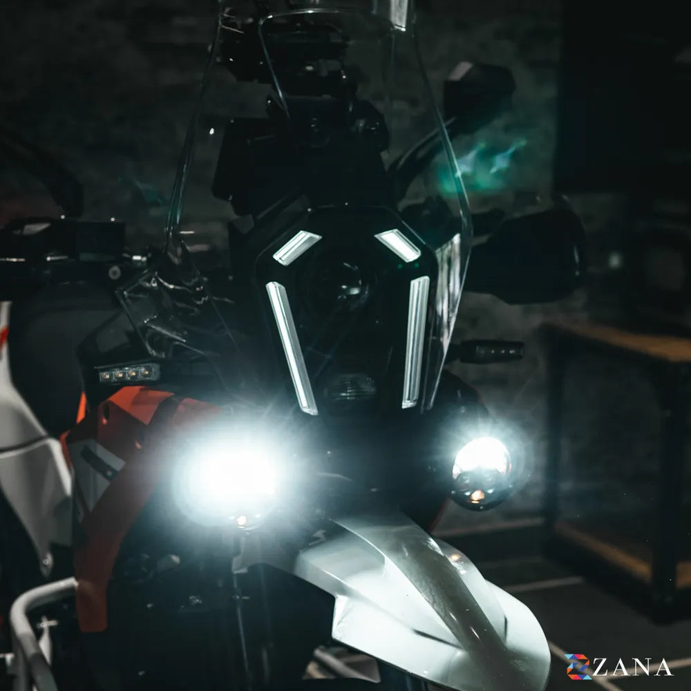 ZANA DRL-R40 Silver Series LED Fog Lights for KTM Motorcycles with OSRAM LEDs, Wireless Controller and 320m Beam Throw | Legendary Custom