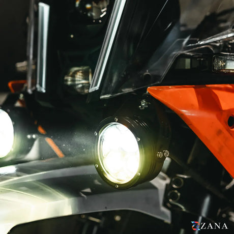 ZANA DRL-R40 Silver Series LED Fog Lights for KTM Motorcycles with OSRAM LEDs, Wireless Controller and 320m Beam Throw | Legendary Custom