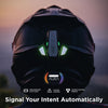 BluArmor C60 Pro Apex motorcycle mesh intercom installed on helmet for rider communication, GPS navigation and group riding support