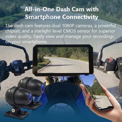 C9 Max Motorcycle Front & Rear Camera with Wireless CarPlay – Aoocci
