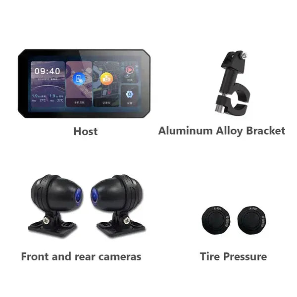 C9 Max Motorcycle Front & Rear Camera with Wireless CarPlay – Aoocci