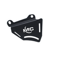MotoCare black caliper guard installed on Hero XPulse 210 protecting brake caliper
