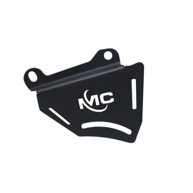MotoCare black caliper guard installed on Hero XPulse 210 protecting brake caliper