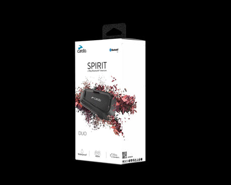 Cardo SPIRIT DUO Set of 2 Motorcycle Bluetooth Intercom for 2 Riders with 32mm HD Speakers