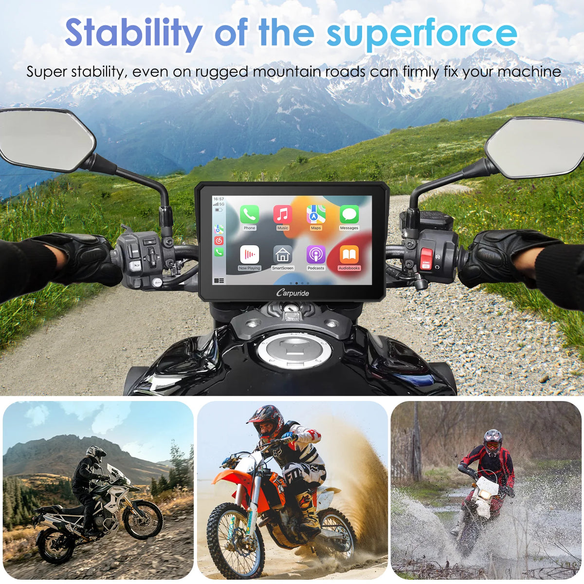 Carpuride Square Bracket motorcycle handlebar mount

