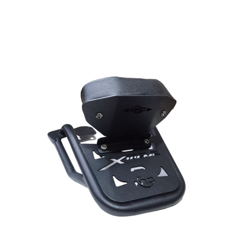 MotoCare carrier with backrest installed on Hero Xtreme 125R motorcycle providing luggage support and passenger comfort