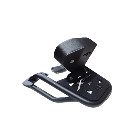 MotoCare carrier with backrest installed on Hero Xtreme 125R motorcycle providing luggage support and passenger comfort