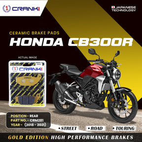 CRANK1 Ceramic Rear Brake Pads CRM281 for Honda CB300R 2018-2021