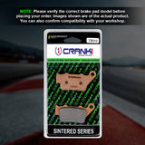 CRANK1 CB312 Rear Sintered Brake Pads for KTM RC 390 2014 Onwards