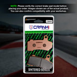 CRANK1 CB904 Sintered Rear Brake Pads for Harley Davidson Touring Road King (2015-2017) Motorcycle Brake Pads