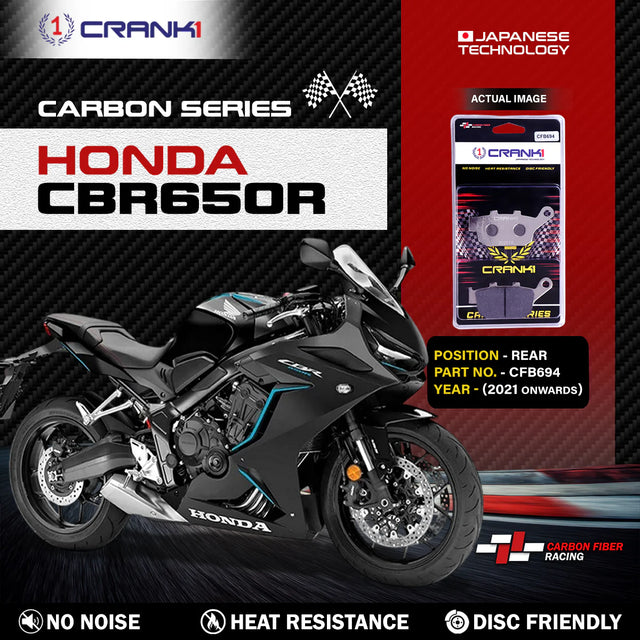 CRANK1 Carbon Brake Pads CFB694 for Honda CBR650R Rear