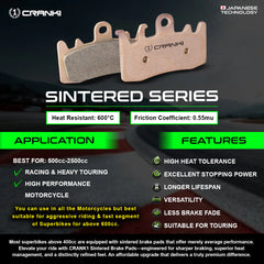 CRANK1 Sintered Front Brake Pads CB902 For Benelli TRK 502 2017 Onwards Motorcycle