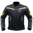 Bison ProGear Clavis Black Neon three-layer motorcycle riding jacket front view